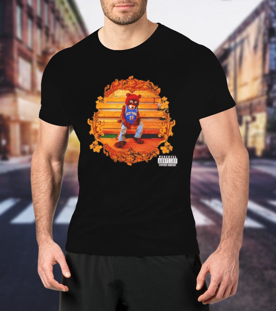 Jalen Brunson Kanye West Dropout Bear New York Knicks NBA Parody Album Cover T-Shirt