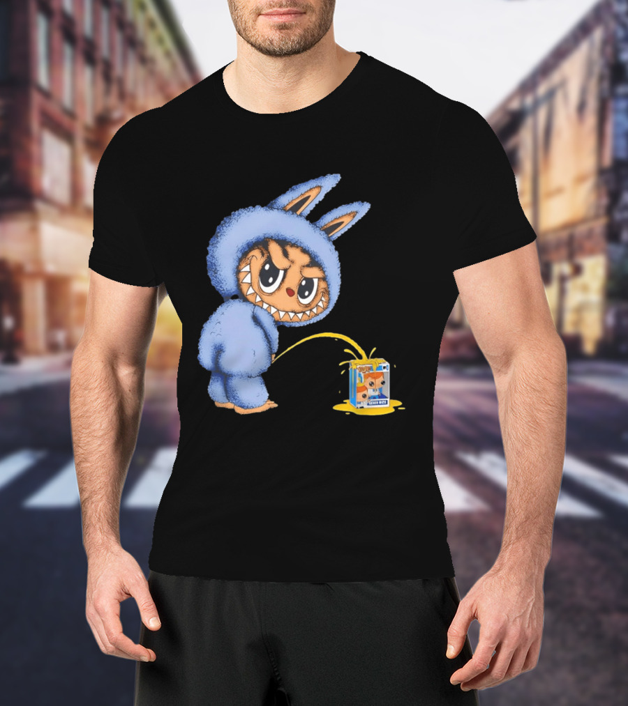 Labubu Peeing On Pop Figures Juice Box Fun Concept T-Shirt