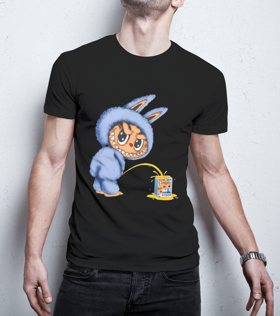 Labubu Peeing On Pop Figures Juice Box Fun Concept T-Shirt