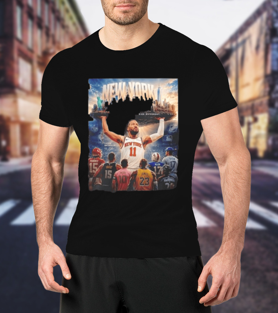 New York Knicks Built Different Carries Different Skyline Basketball NFL MLB T-Shirt