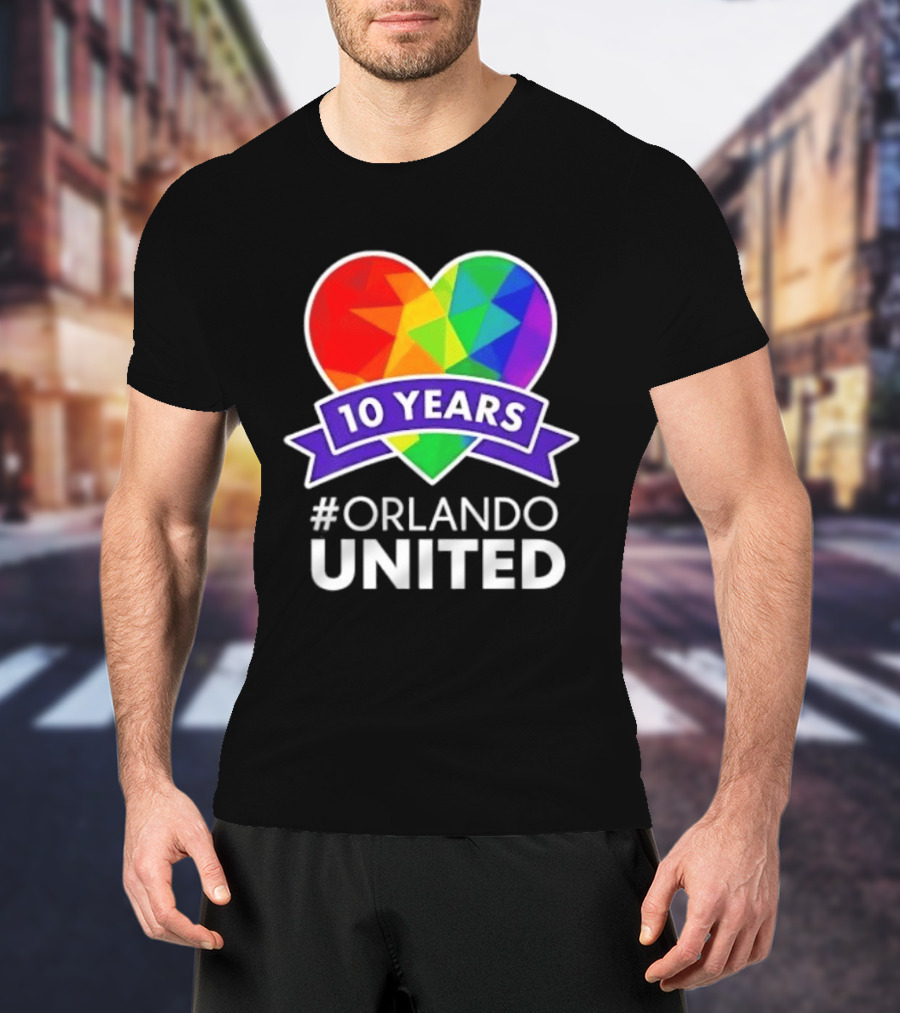 Noah Kahan 10 Years Orlando United Pride Rainbow Heart T-Shirt