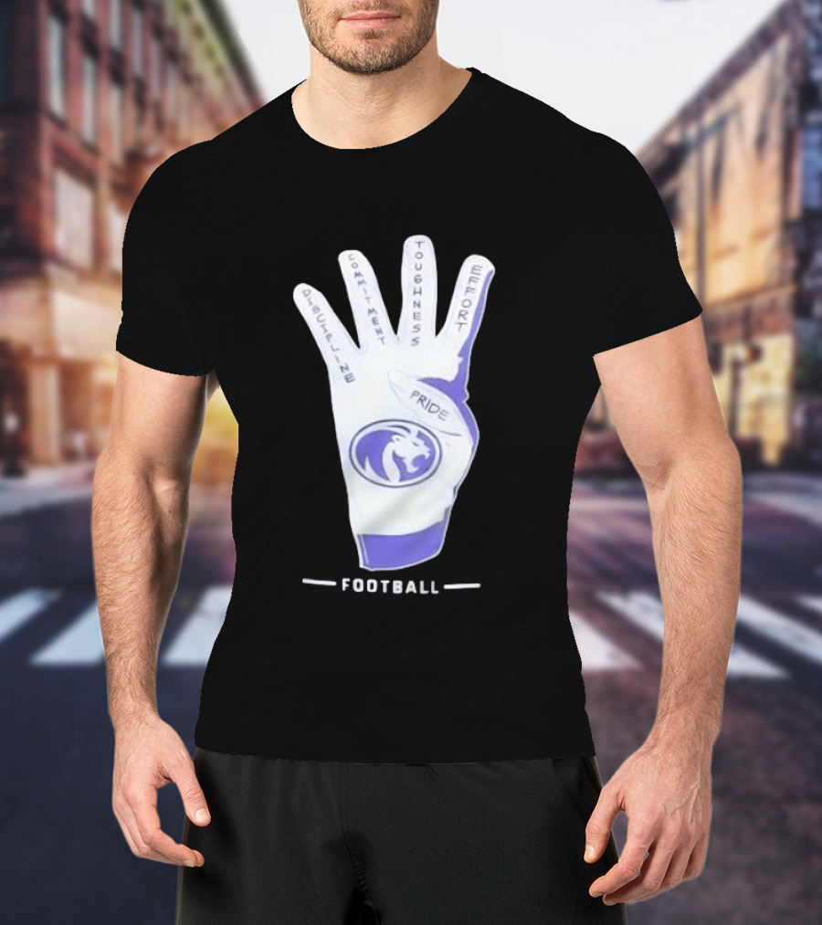 North Alabama Football Discipline Commitment Toughness Effort Pride Glove T-Shirt
