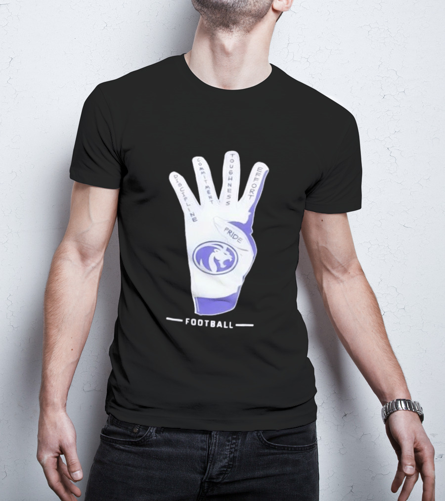 North Alabama Football Discipline Commitment Toughness Effort Pride Glove T-Shirt