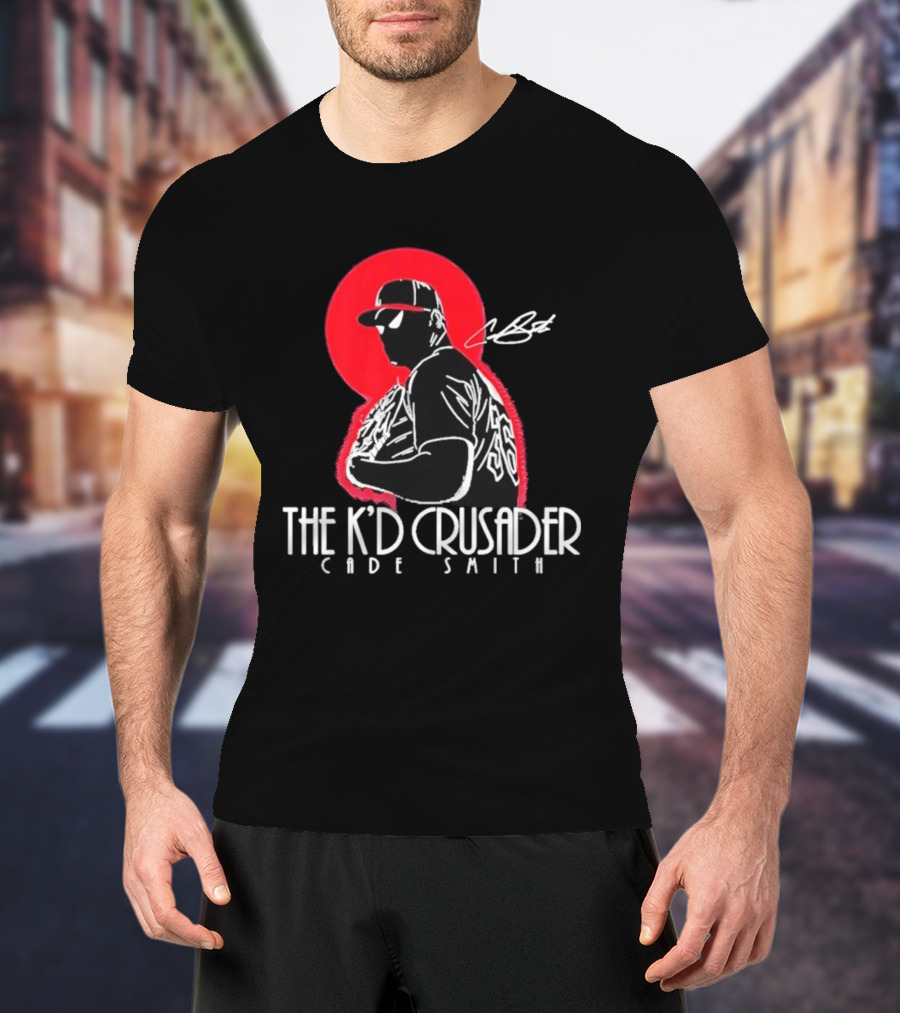 The K'D Crusader Cade Smith Baseball Player Silhouette Red T-Shirt