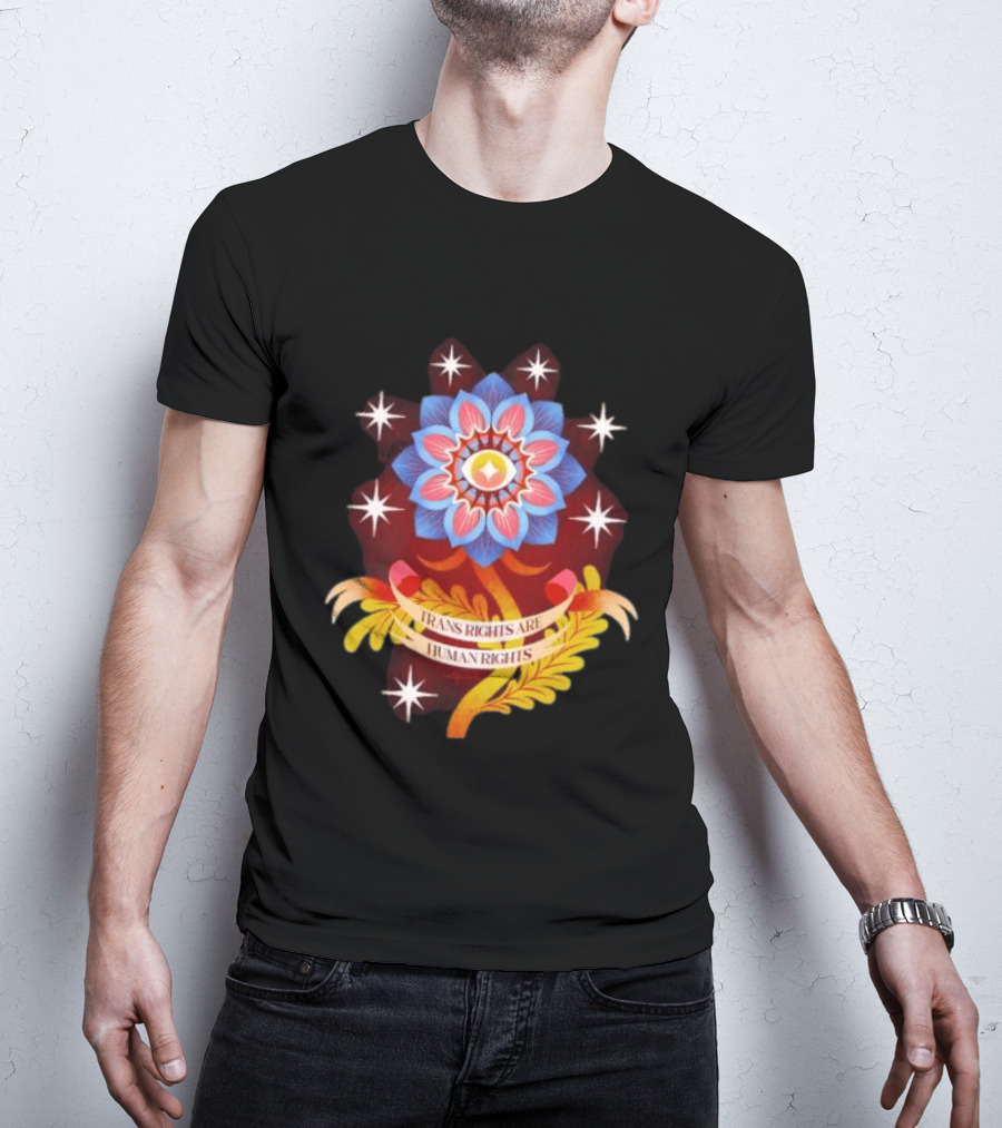 Trans Rights Are Human Rights Eye Floral Pride LGBT T-Shirt