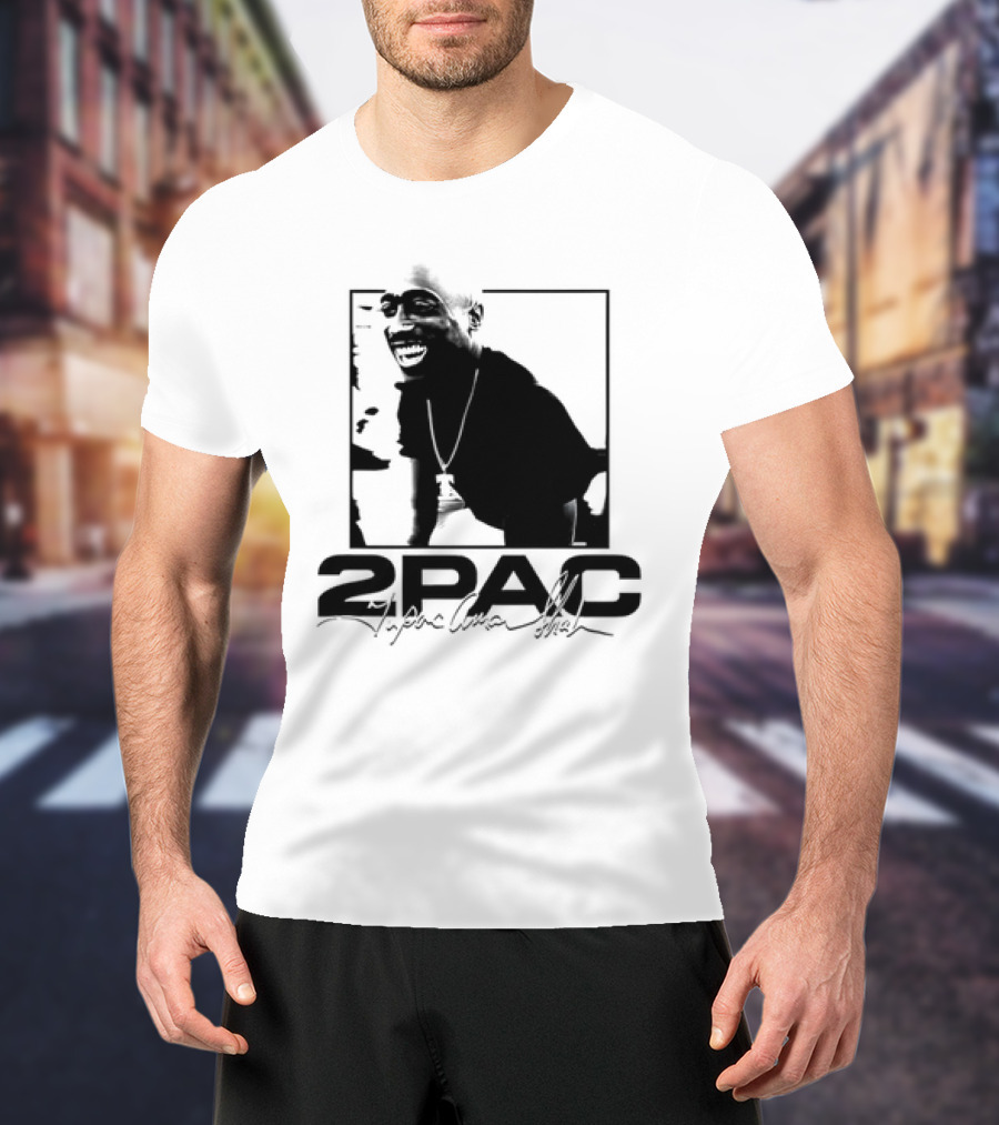 2pac Tupac Shakur Live And Die In LA Iconic Black And White T-Shirt