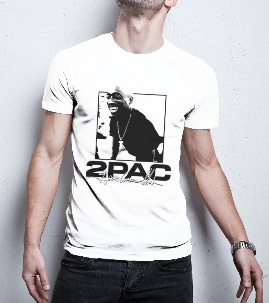 2pac Tupac Shakur Live And Die In LA Iconic Black And White T-Shirt