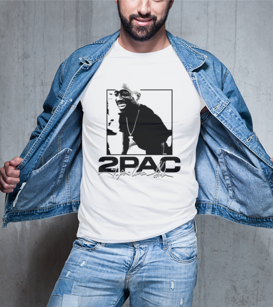 2pac Tupac Shakur Live And Die In LA Iconic Black And White T-Shirt