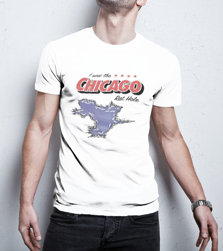 I Saw The Chicago Rat Hole City Meme With Chicago Stars And Map T-Shirt