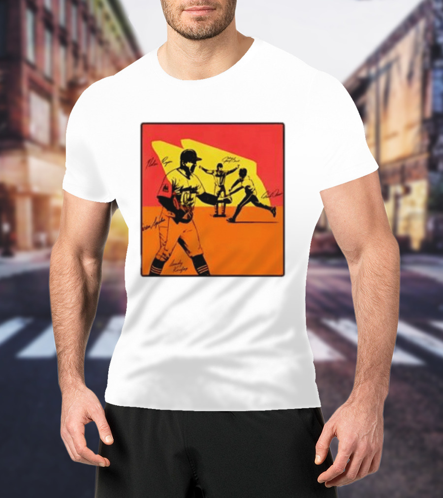 Cleveland Guardians Baseball Team Players Signatures Dynamic T-Shirt