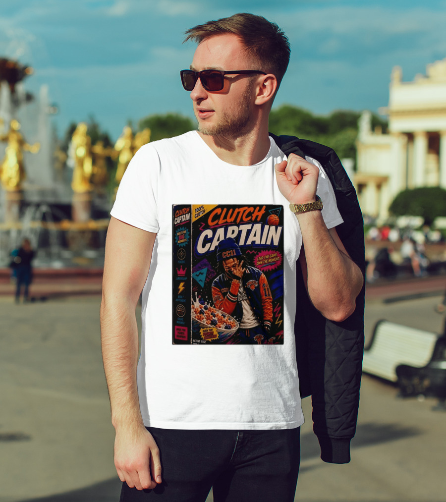 Jalen Brunson New York Knicks Clutch Captain Lead The Game Own The Moment 100% Clutch T-Shirt