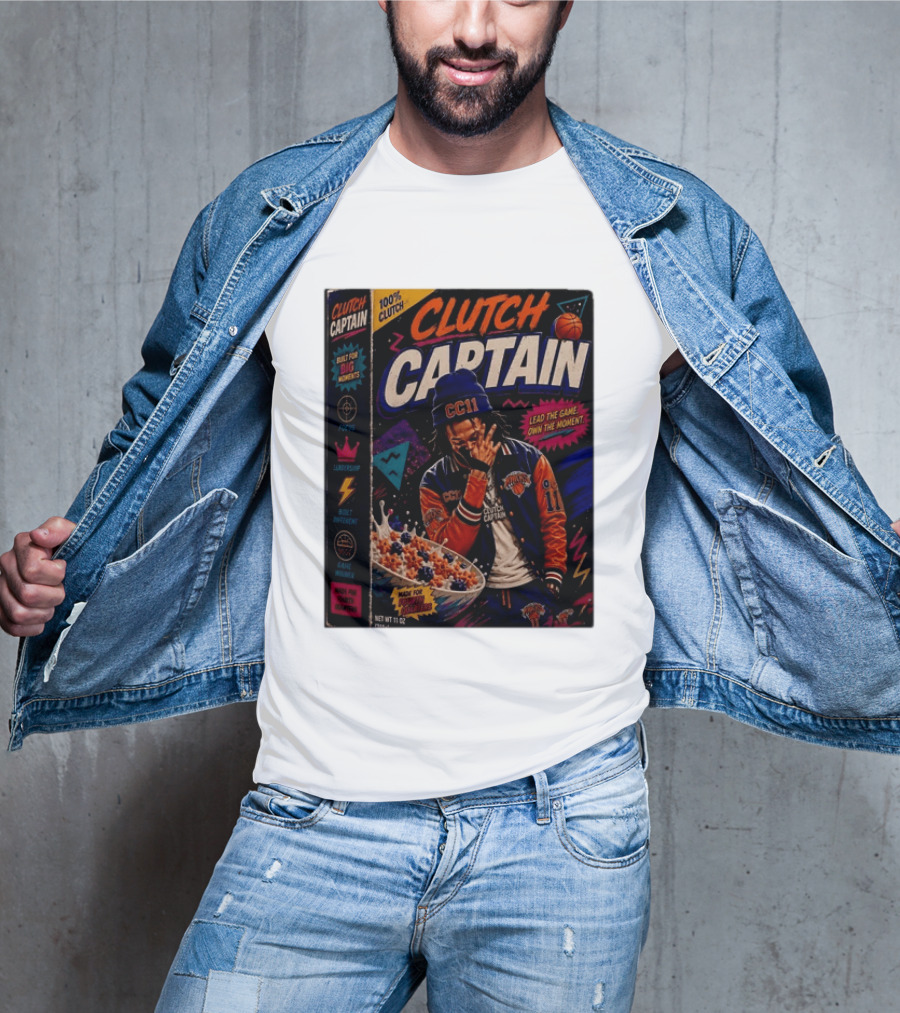 Jalen Brunson New York Knicks Clutch Captain Lead The Game Own The Moment 100% Clutch T-Shirt