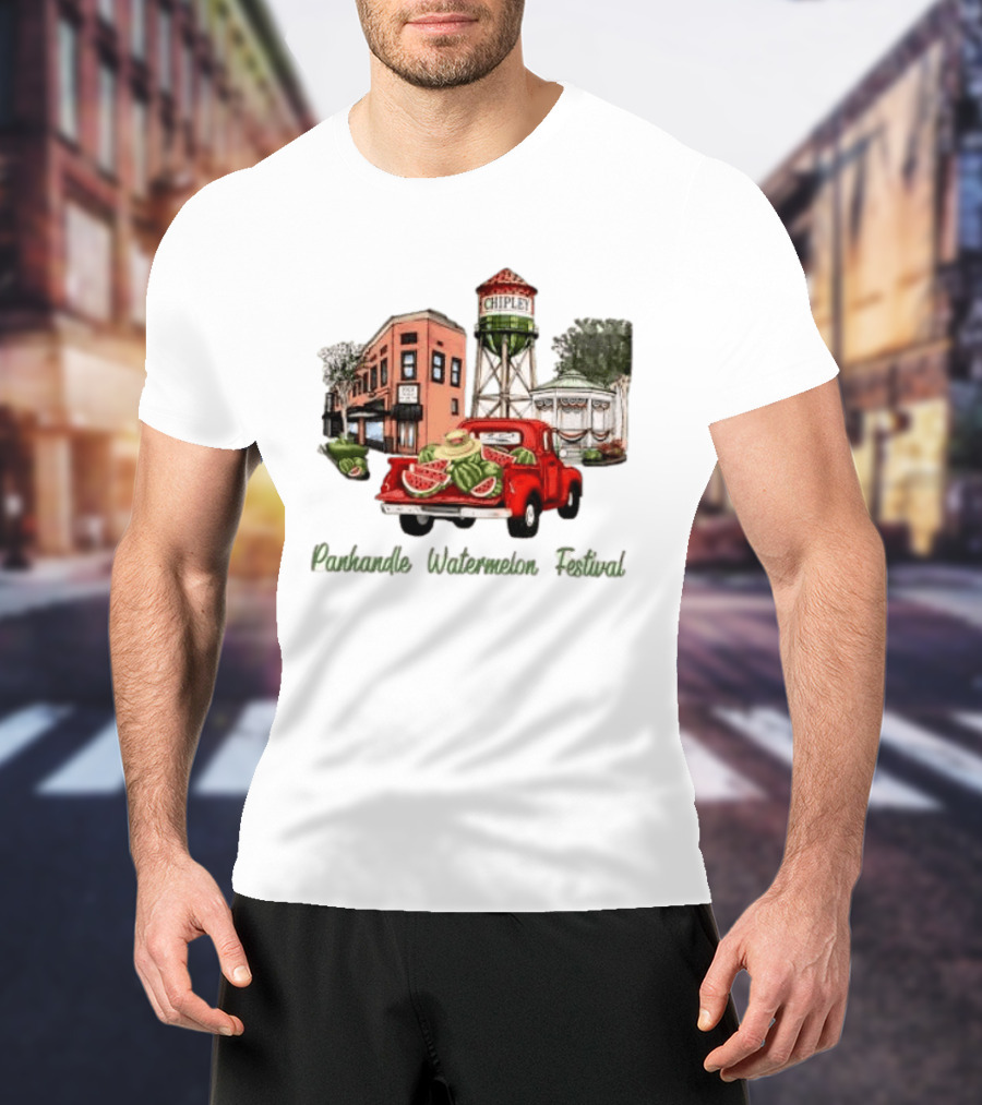 Panhandle Watermelon Festival Chipley Vintage Truck Scene T-Shirt