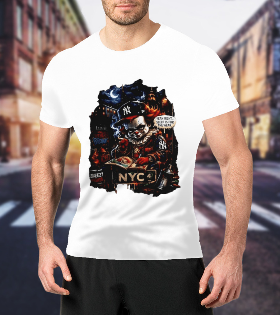 Pennywise NYC Yankees Bronx Thug Life Yeah Right Sleep Is For The Weak T-Shirt