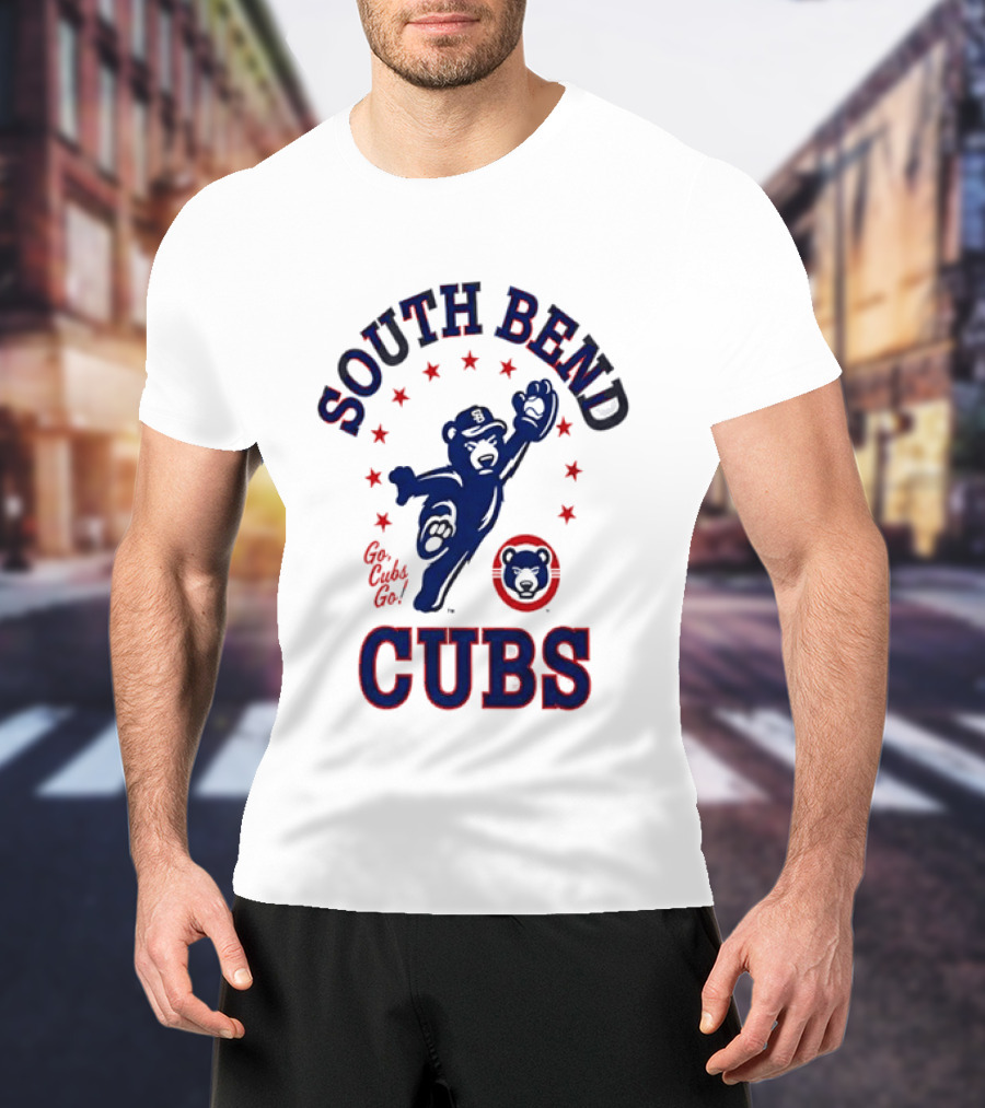 South Bend Cubs Mascot With Stars And Bear T-Shirt