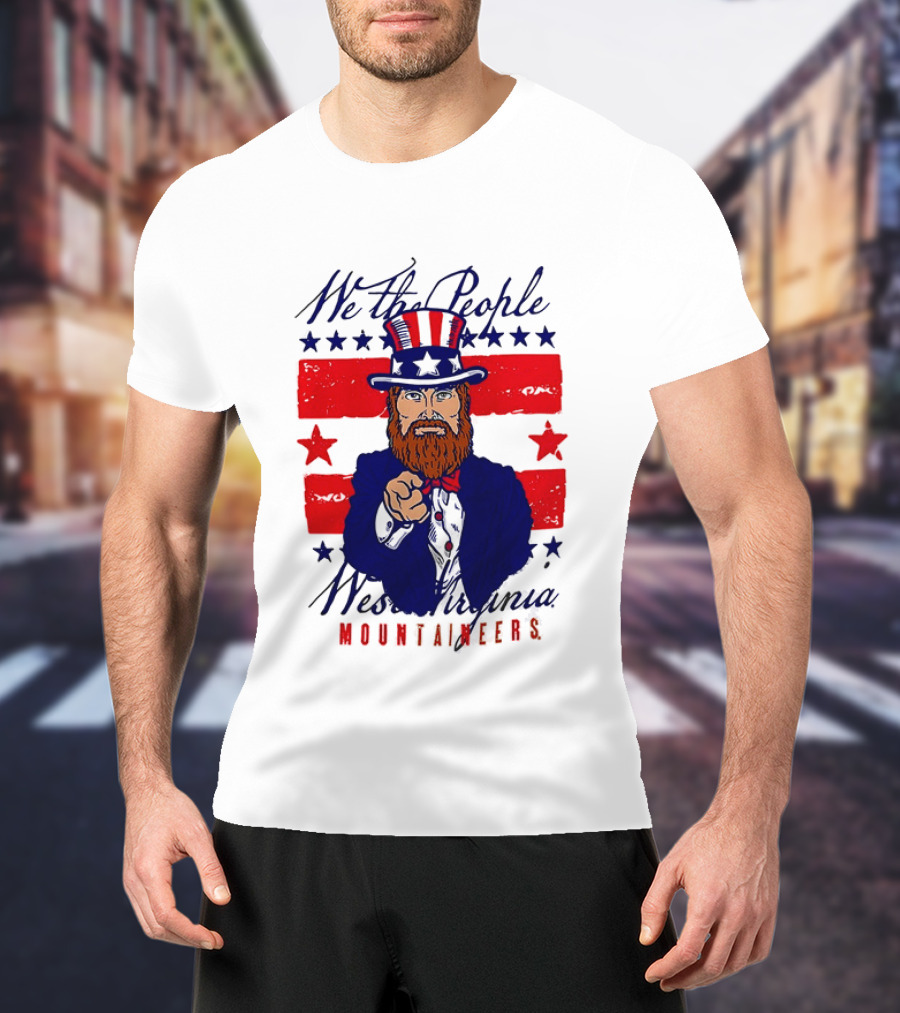 We The People West Virginia Mountaineers Uncle Sam Patriotic Stars And Stripes T-Shirt