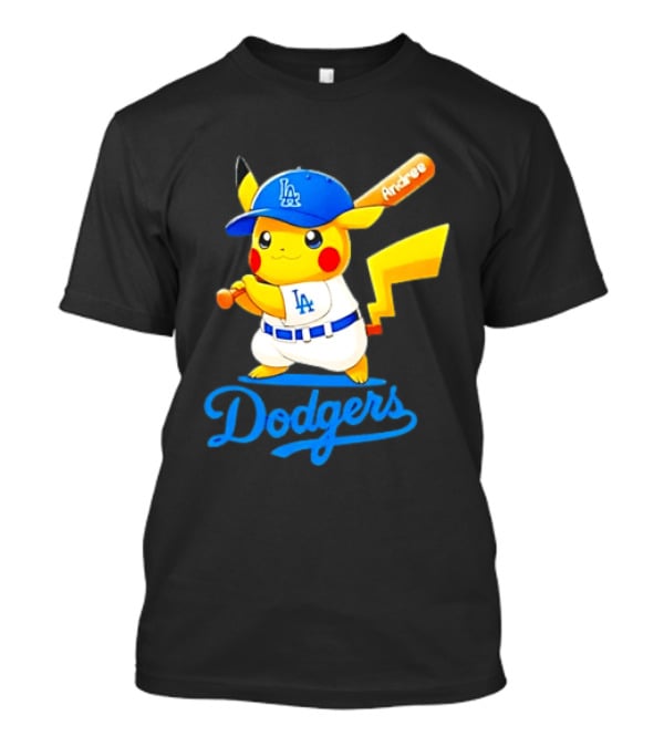Andree Pikachu Dodgers LA Baseball Batting T-Shirt