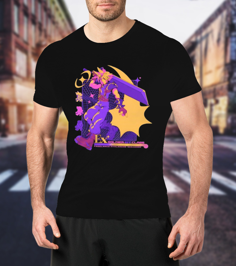 Cloud Strife Ex SOLDIER 1st Class Freelance Avalanche Mercenary Final Fantasy VII T-Shirt