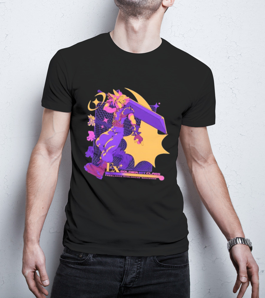 Cloud Strife Ex SOLDIER 1st Class Freelance Avalanche Mercenary Final Fantasy VII T-Shirt