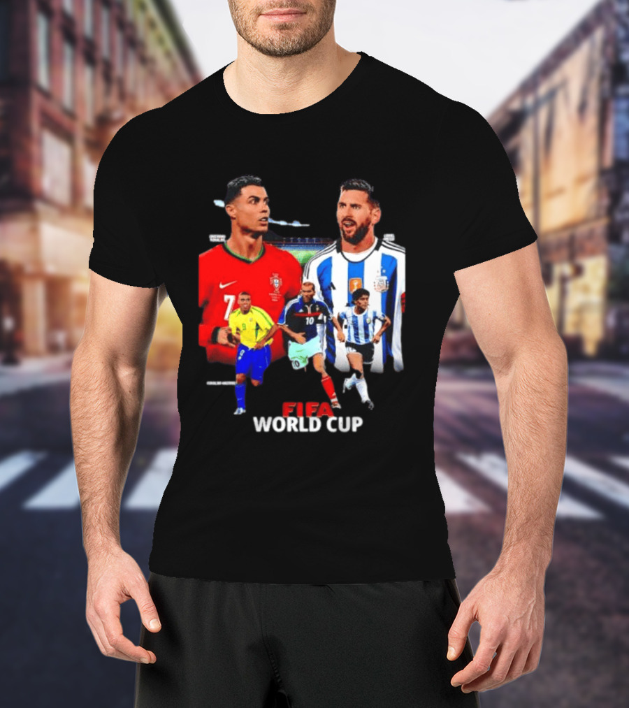 Cristiano Ronaldo Lionel Messi FIFA World Cup Ronaldo Nazario Zinedine Zidane Diego Maradona T-Shirt