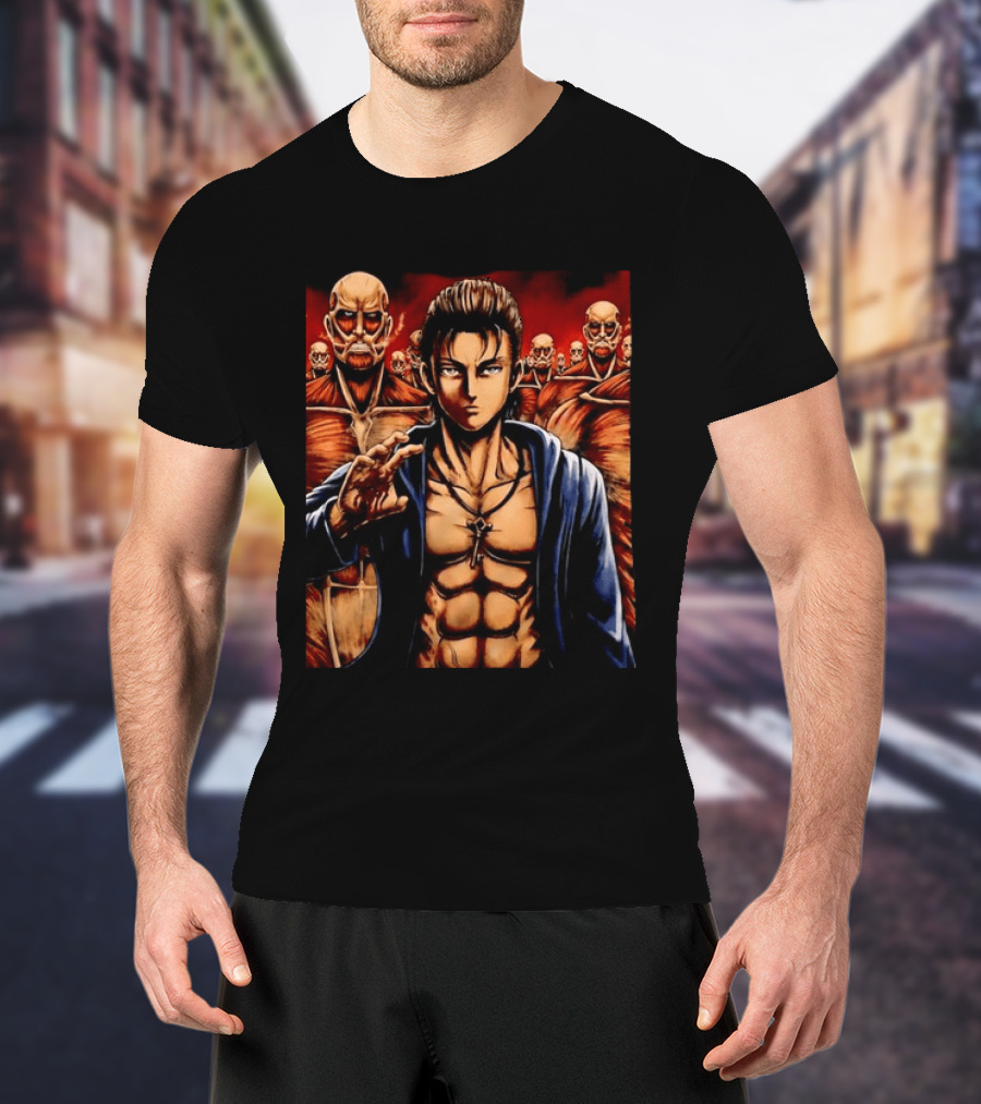 Eren Yeager The Rumbling Attack On Titan Colossal Titans Anime Scene T-Shirt