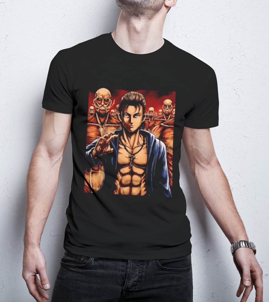Eren Yeager The Rumbling Attack On Titan Colossal Titans Anime Scene T-Shirt