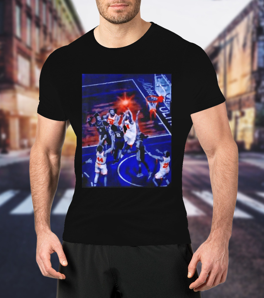 Jalen Brunson New York Knicks NBA Game Action Michelob Ultra Basketball Scene T-Shirt