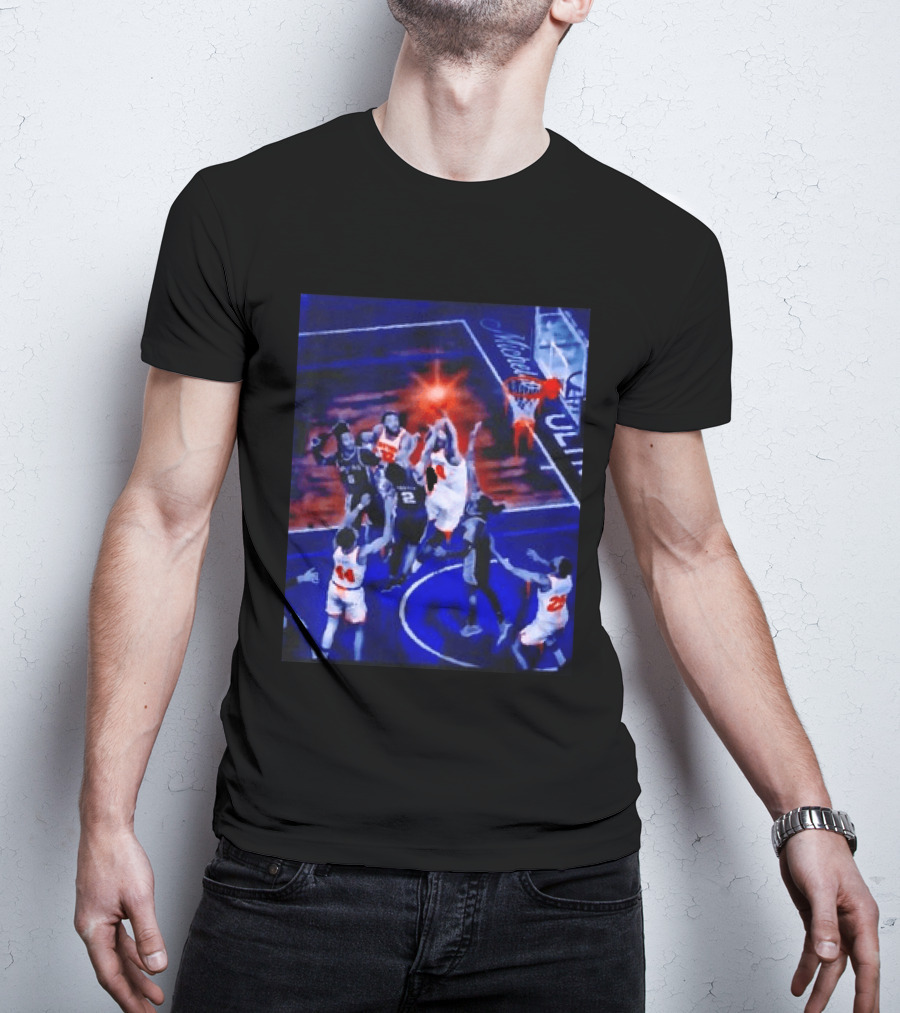 Jalen Brunson New York Knicks NBA Game Action Michelob Ultra Basketball Scene T-Shirt