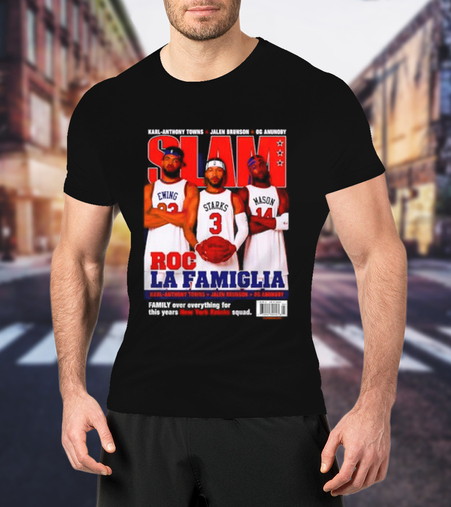 SLAM Magazine Roc La Famiglia Karl Anthony Towns Jalen Brunson OG Anunoby New York Knicks T-Shirt