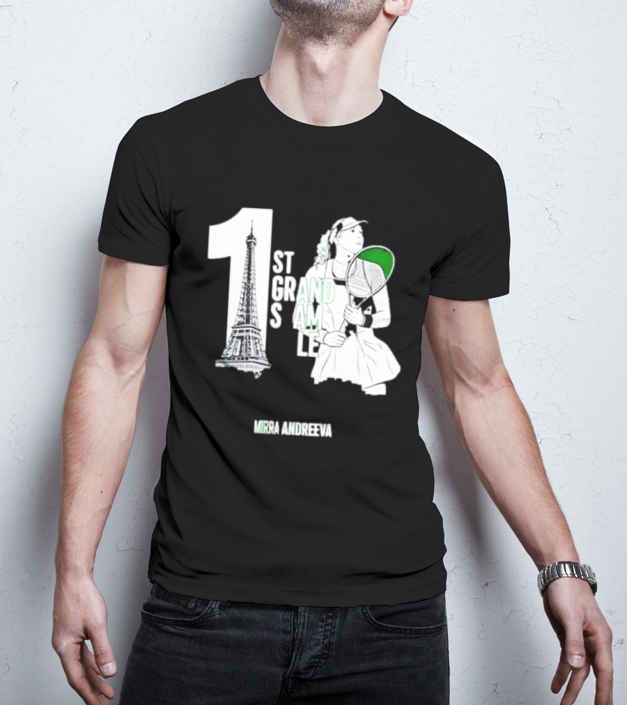 Paris Tennis Victory Mirra Andreeva 1st Grand Slam Title T-Shirt