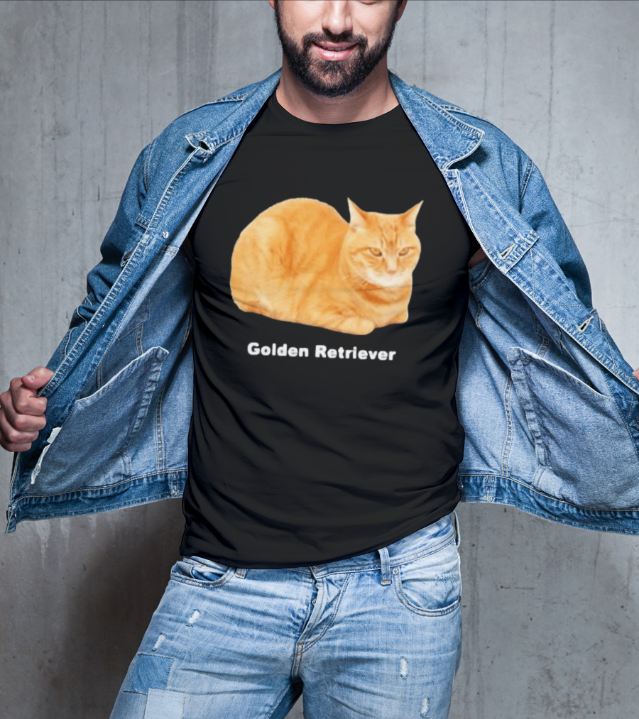 Orange Tabby Cat Golden Retriever Sarcastic Meme Humor T-Shirt