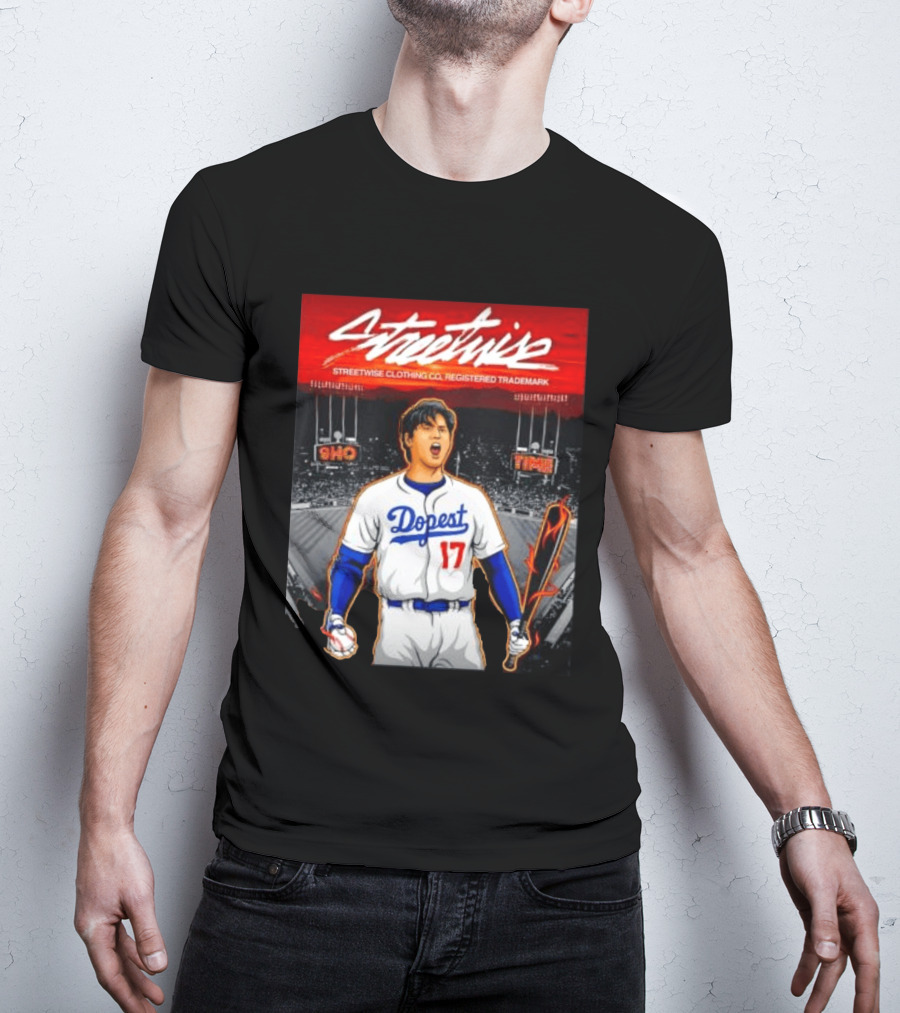 Shohei Ohtani Streetwise Dopest 17 Los Angeles Dodgers Baseball Stadium T-Shirt