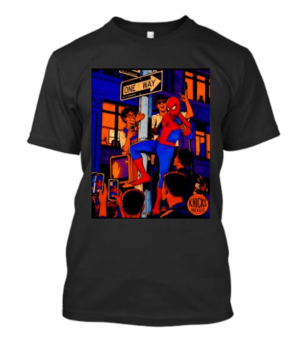 Spider Man One Way New York Knicks Mexico Dept Of Transportation T-Shirt