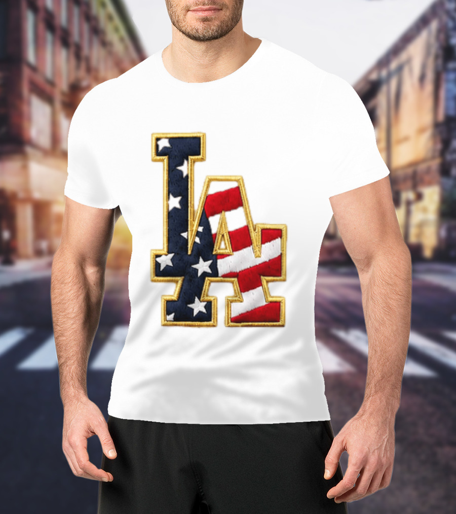 2026 Dodgers 4th Of July LA Stars Stripes T-Shirt