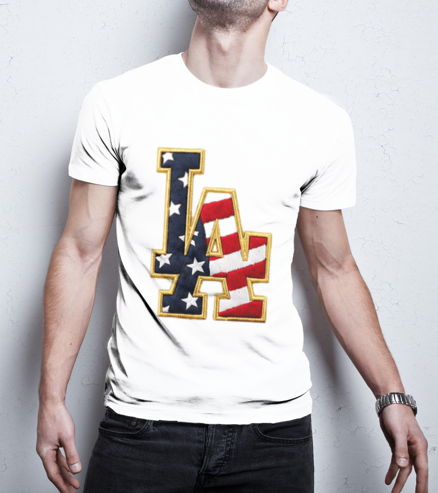 2026 Dodgers 4th Of July LA Stars Stripes T-Shirt