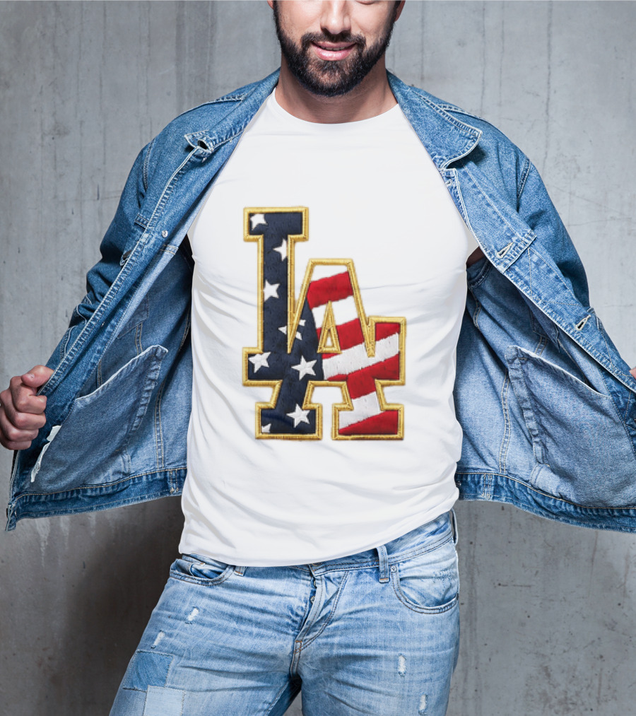 2026 Dodgers 4th Of July LA Stars Stripes T-Shirt