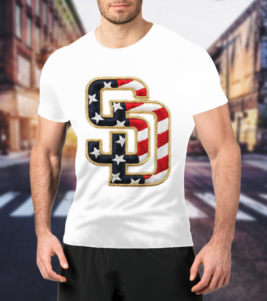 2026 Padres Fourth Of July Stars And Stripes SD T-Shirt