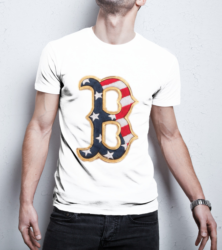 2026 Red Sox Patriotic Stars And Stripes B Logo MLB Fourth Of July T-Shirt