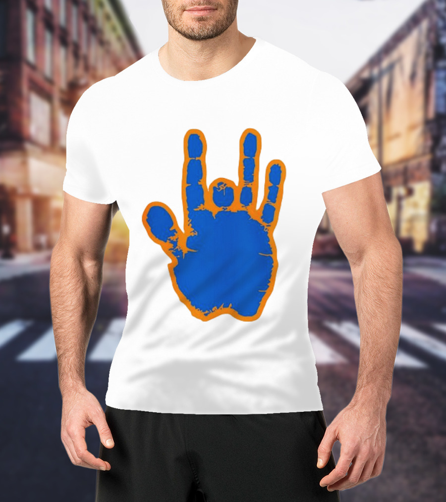 Florida Gators Blue And Orange Handprint Gesture T-Shirt