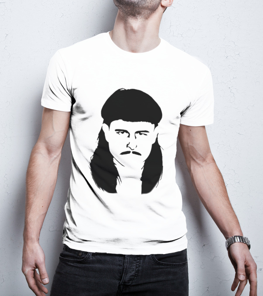 Oliver Tree Black And White Mullet And Mustache T-Shirt