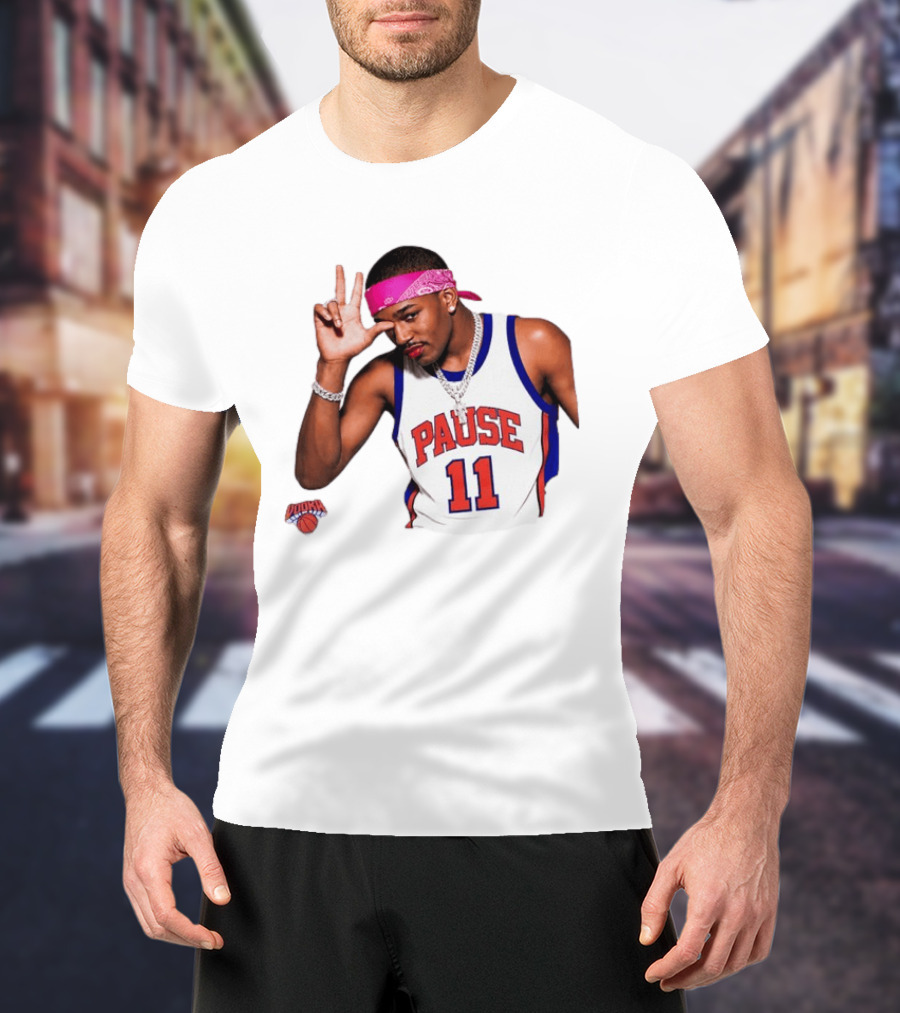 Pause Brunson 11 New York Knicks Basketball Icon Nodoka T-Shirt