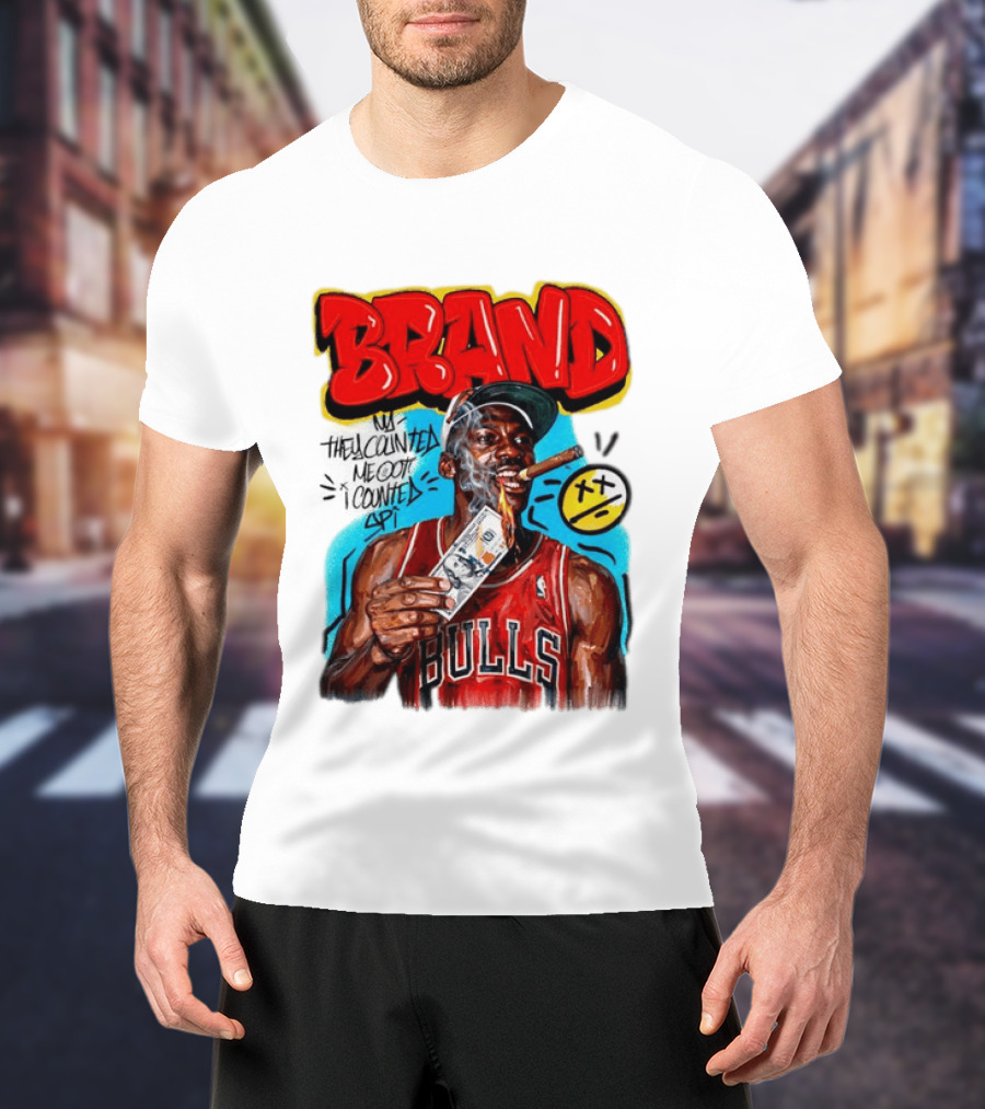 BRAND Michael Jordan Chicago Bulls NBA They Counted Me Out I Counted Spit T-Shirt