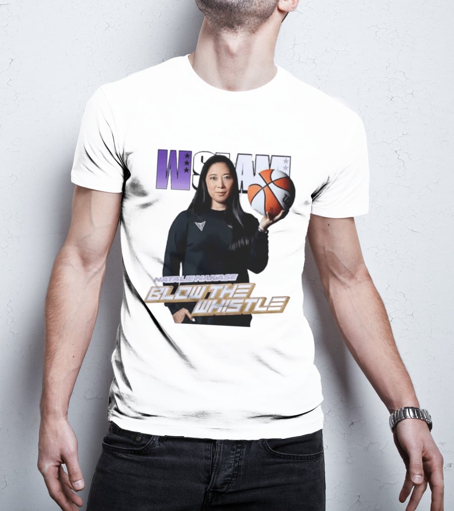WSLAM Natalie Nakase Blow The Whistle Las Vegas Aces Basketball T-Shirt