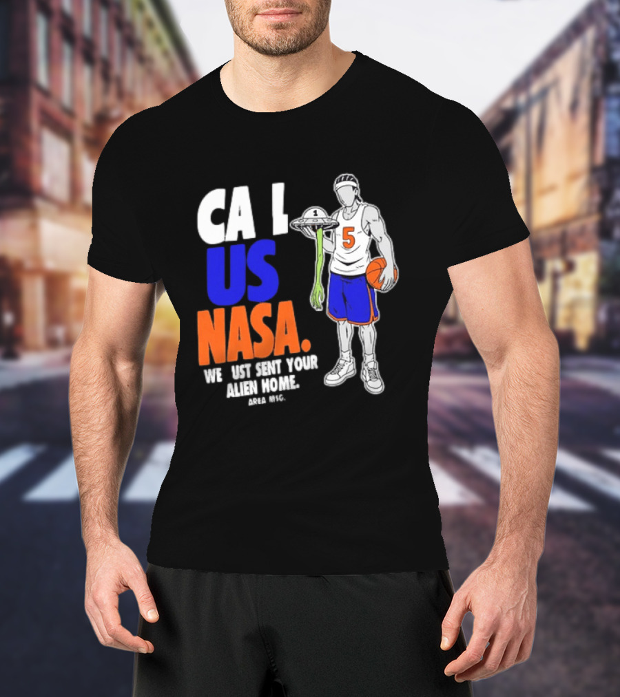 CA I US NASA We Just Sent Your Alien Home Basketball Player T-Shirt