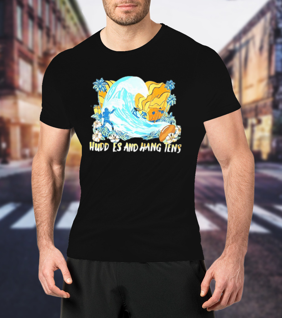 Miami Dolphins Tommy Bahama Huddle And Hang Tens Tropical Surf Football Experience T-Shirt