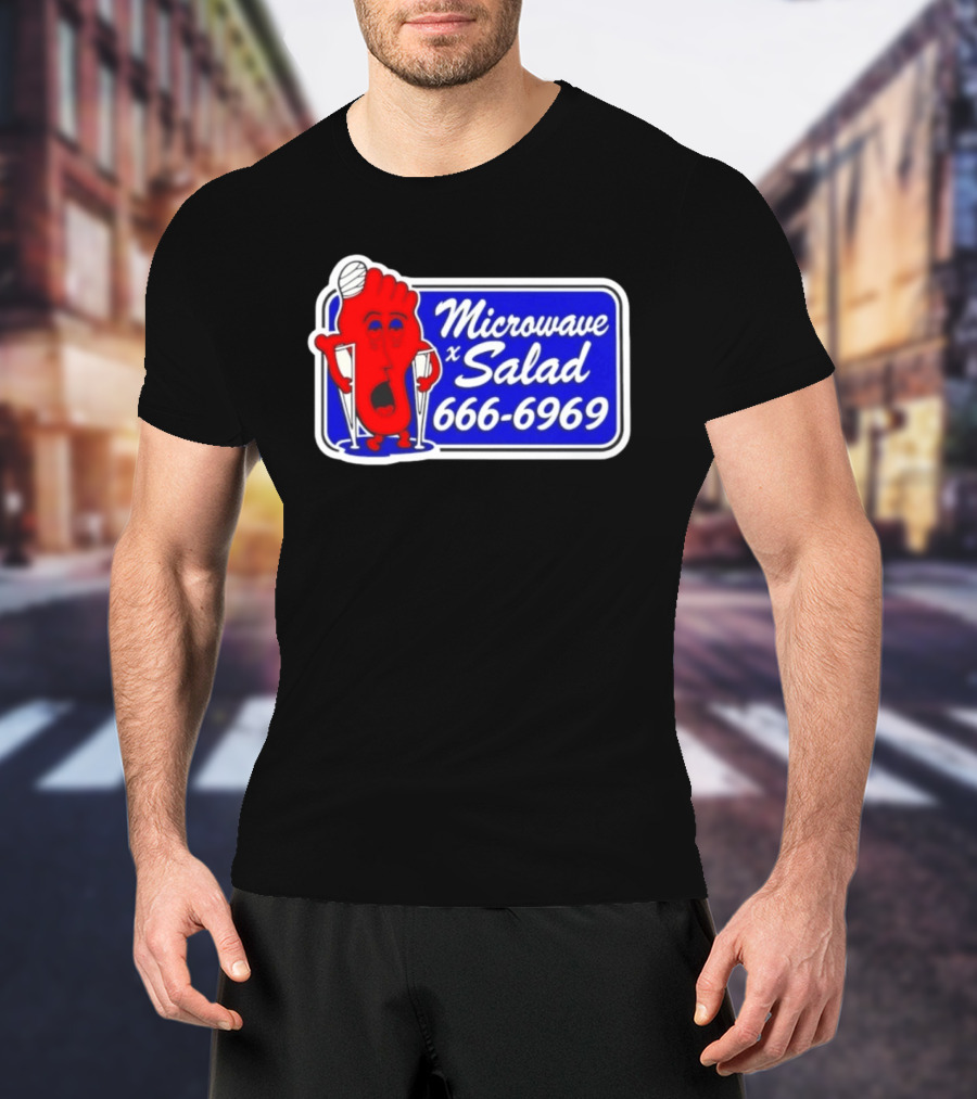 Microwave X Salad 666 6969 Red Foot With Crutches T-Shirt