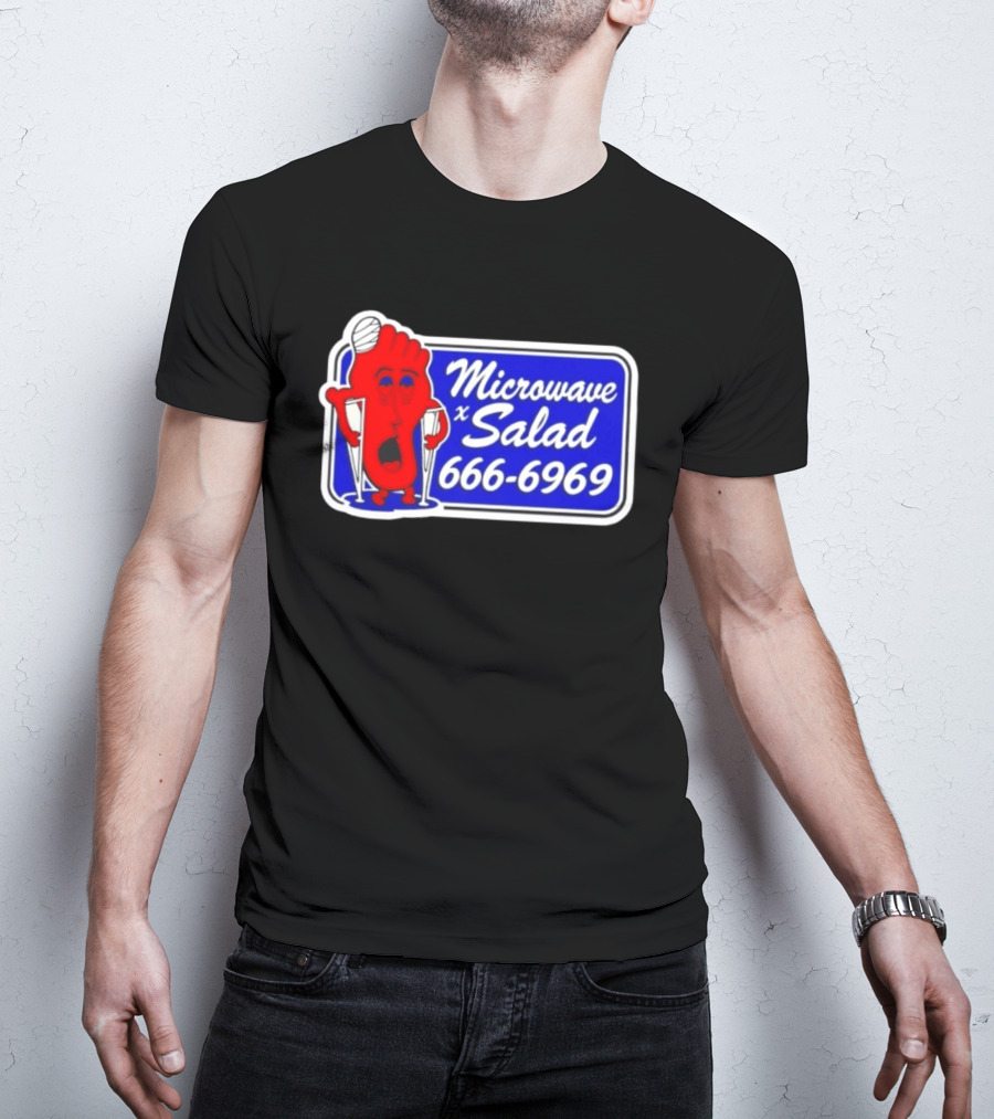 Microwave X Salad 666 6969 Red Foot With Crutches T-Shirt