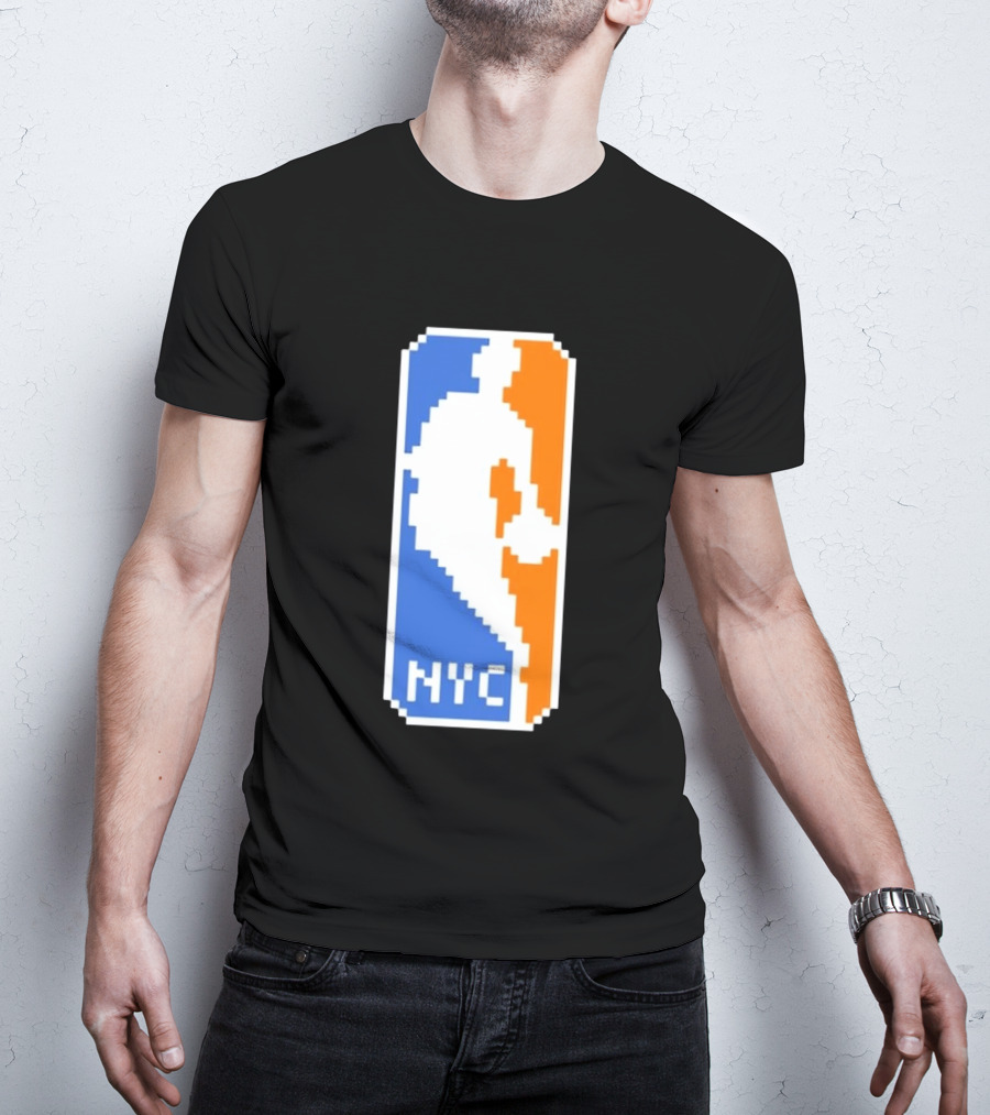 NYC NBA Pixel Logo Basketball T-Shirt