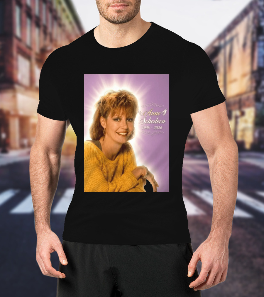 Anne Schedeen 1949 2026 Memorial Image With Angel Wings T-Shirt
