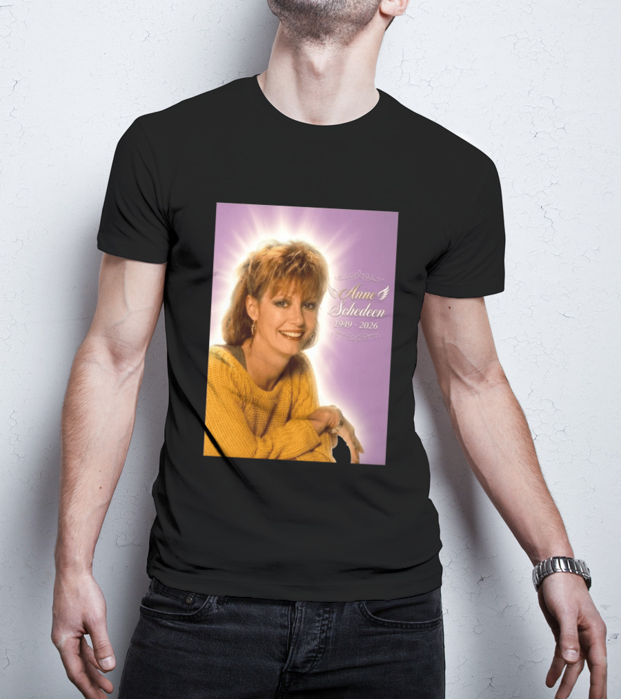 Anne Schedeen 1949 2026 Memorial Image With Angel Wings T-Shirt